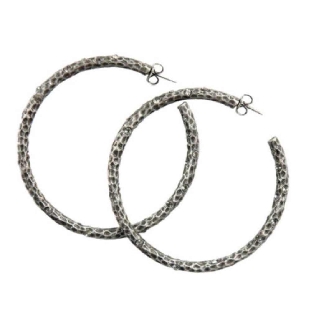 Tat2 Gunmetal Hoop Earrings